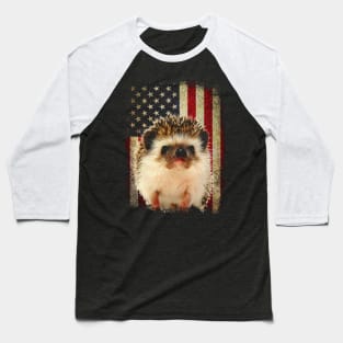 American USA Flag Hedgehog Love, Stylish Tee for Animal Admirers Baseball T-Shirt